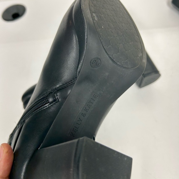 Kelly & Katie Black Ankle Boots with Buckle Detail - Picture 4 of 8